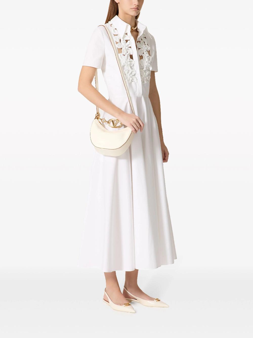 Valentino Garavani Midi Dress In Embroidered Compact Poplin