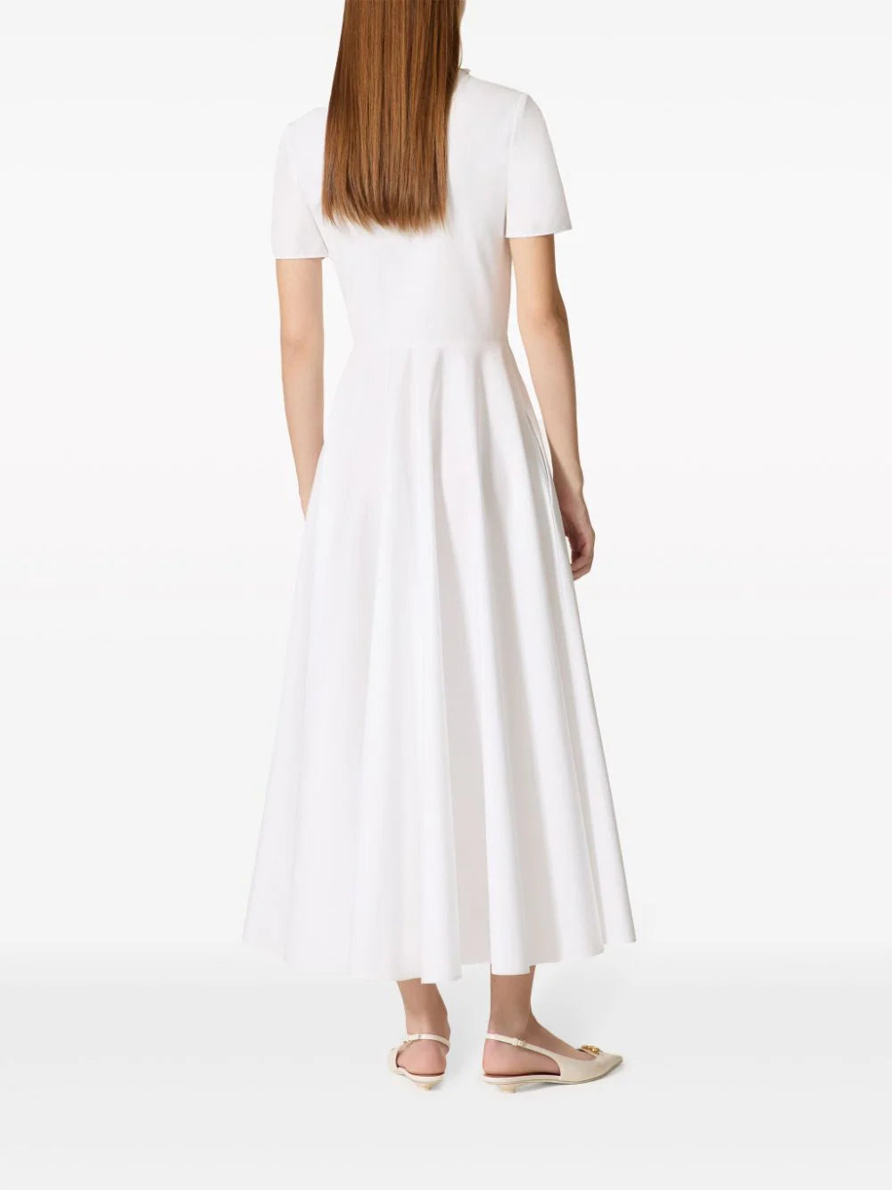 Valentino Garavani Midi Dress In Embroidered Compact Poplin