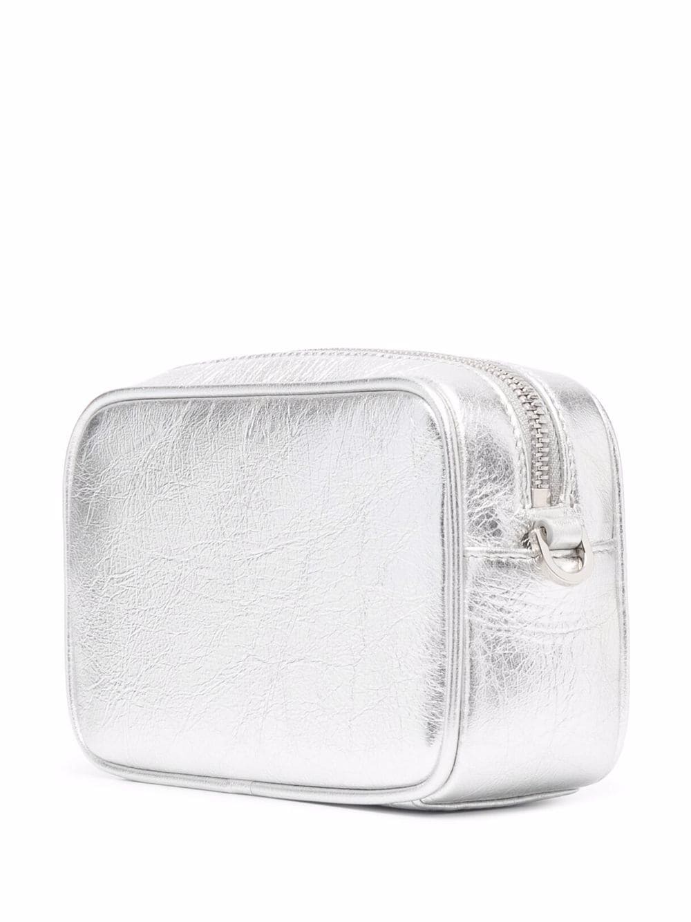 Golden Goose Mini Star Bag In Silver Laminated Leather