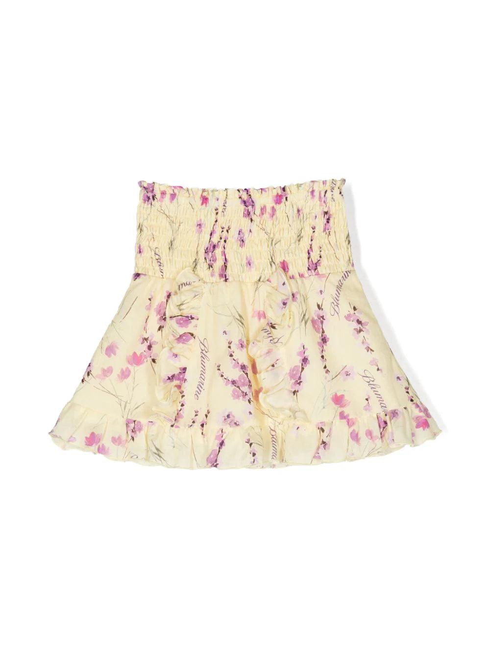 Miss Blumarine Floral-print Flared Skirt