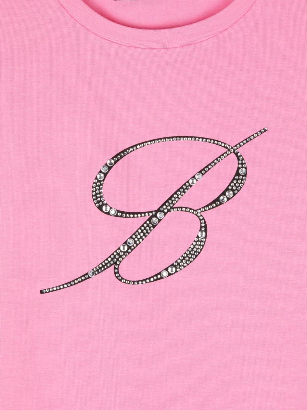 Miss Blumarine T-shirt With Rhinestone Logo