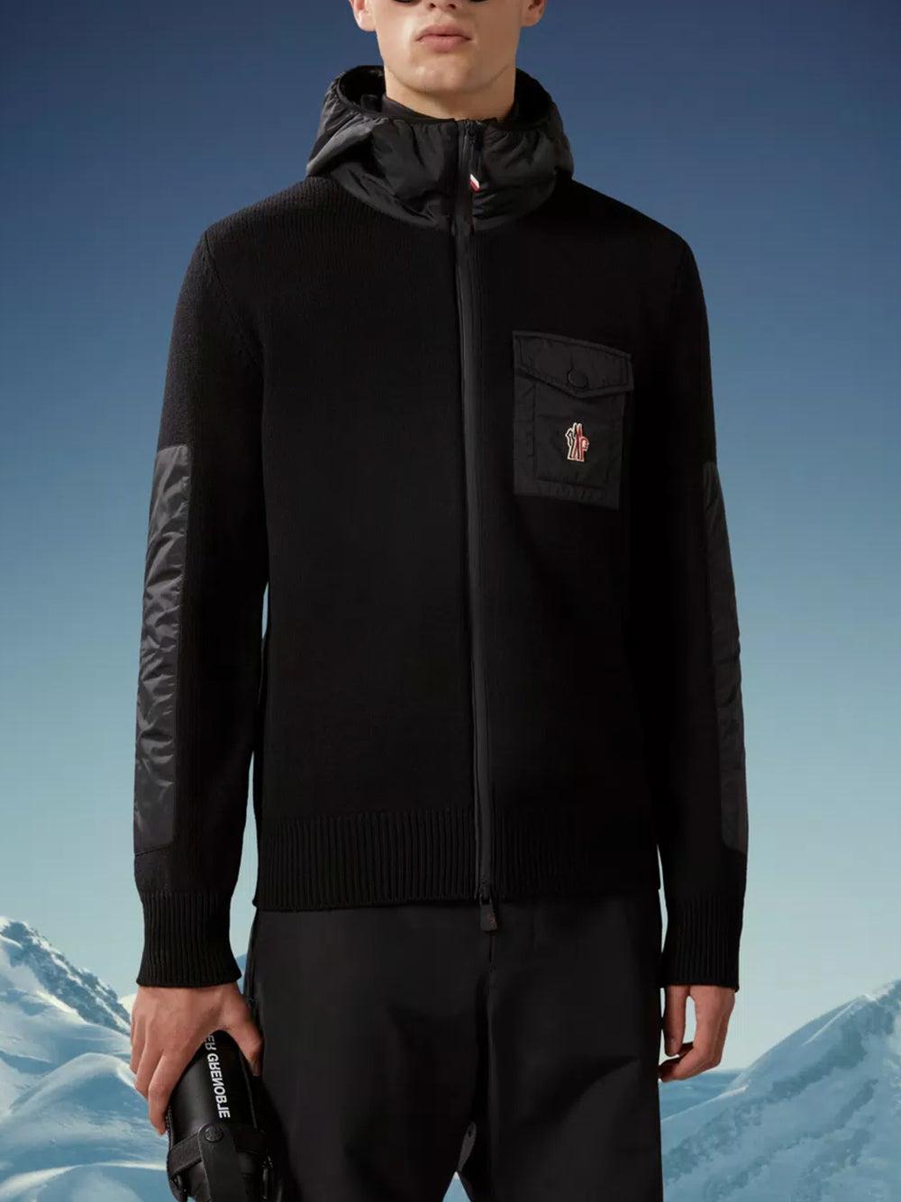 MONCLER Hooded Wool Cardigan