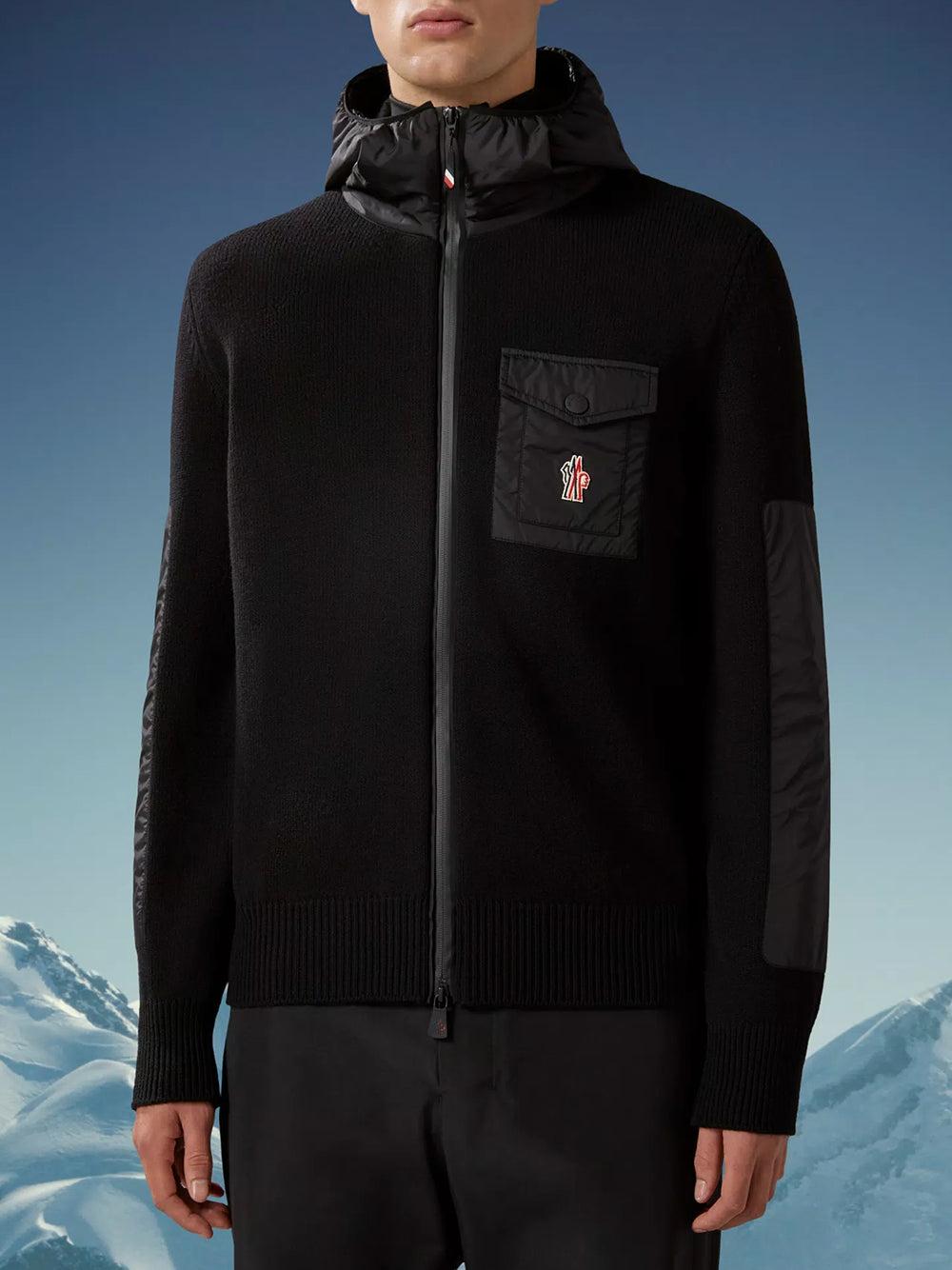 MONCLER Hooded Wool Cardigan