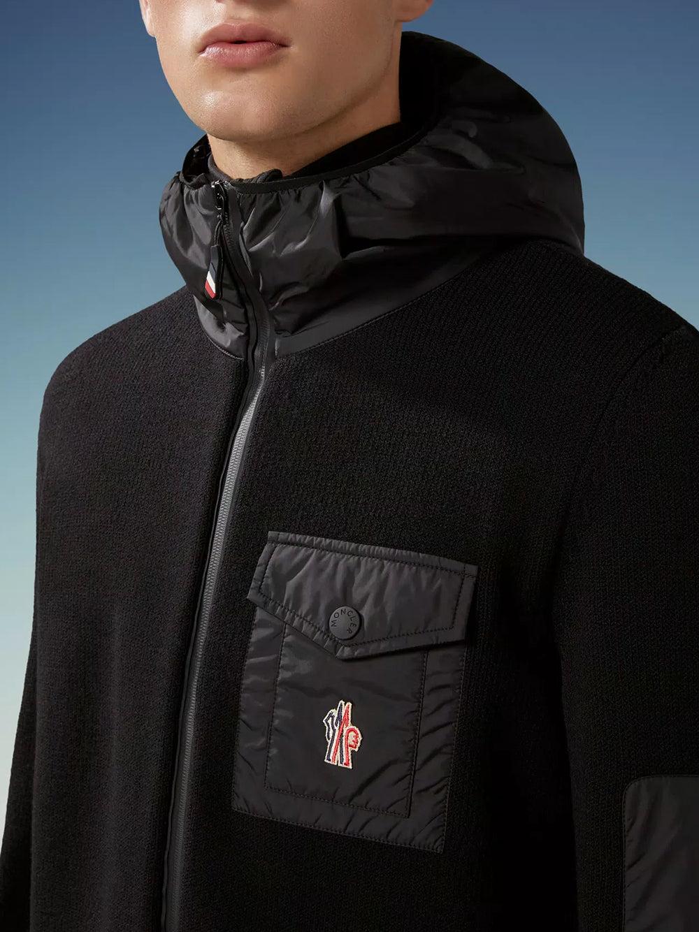 MONCLER Hooded Wool Cardigan