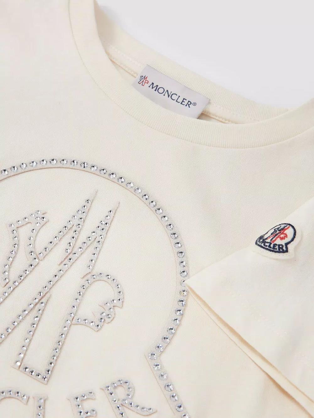 MONCLER Kids T-shirt With Crystal Logo