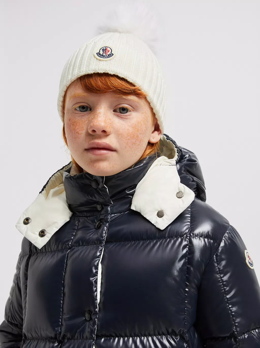 MONCLER Kids Wool Hat With Pom Pom