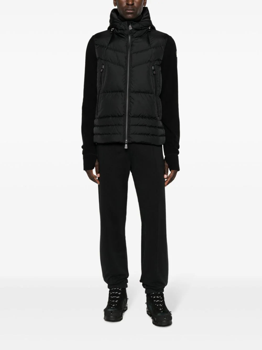 MONCLER Knitted Cardigan With Down Jacket