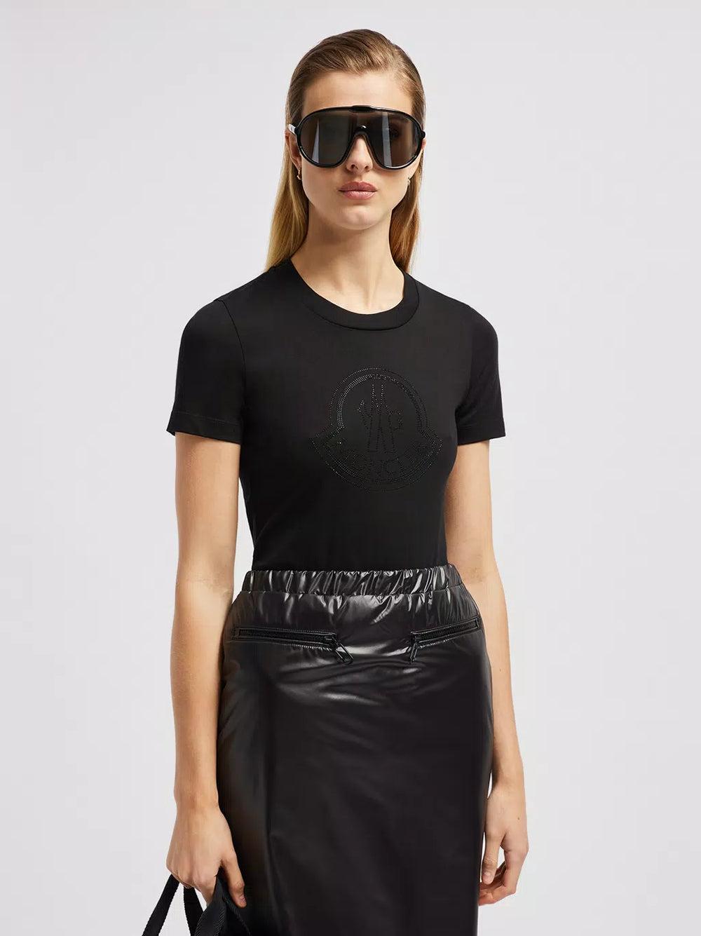 MONCLER T-shirt With Crystal Logo