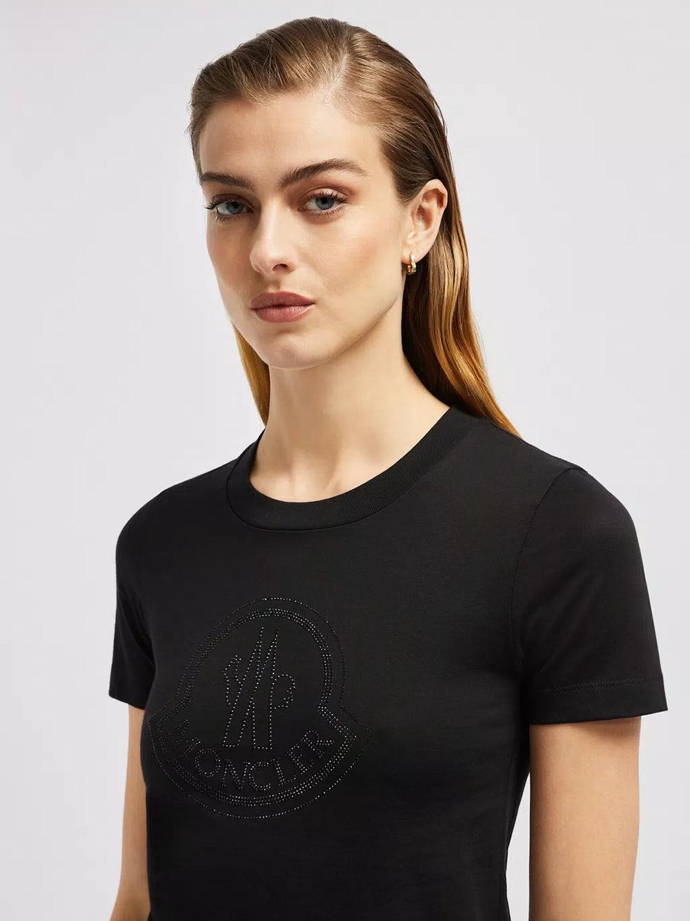 MONCLER T-shirt With Crystal Logo
