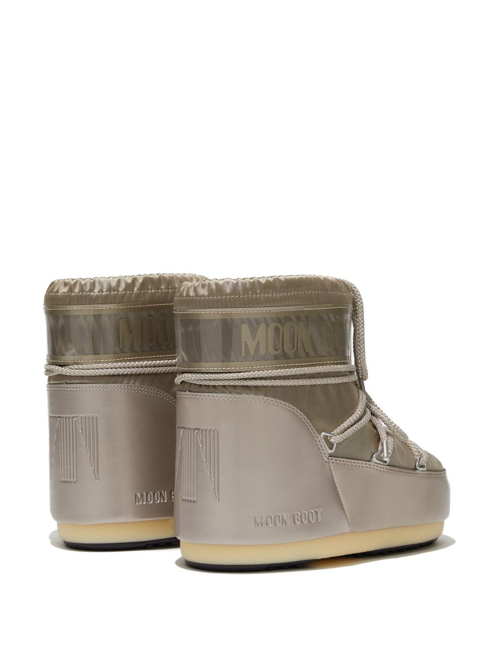 MOON BOOT Icon Low Glance Platinum In Satin
