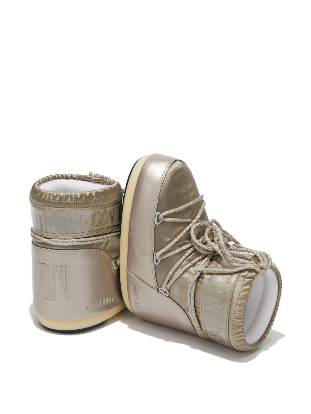 MOON BOOT Icon Low Glance Platinum In Satin