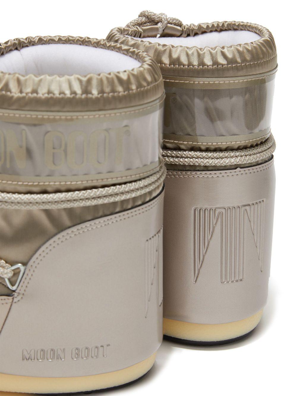 MOON BOOT Icon Low Glance Platinum In Satin