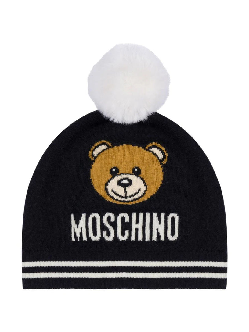 Moschino Kids Beanie with teddy bear