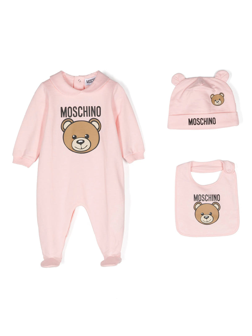 Moschino Kids Onesie set with teddy bear motif