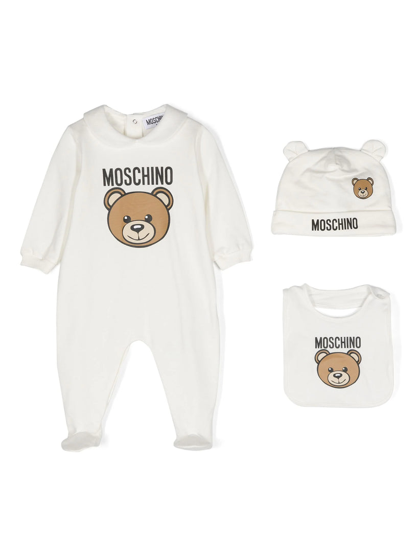Moschino Kids Onesie set with teddy bear motif