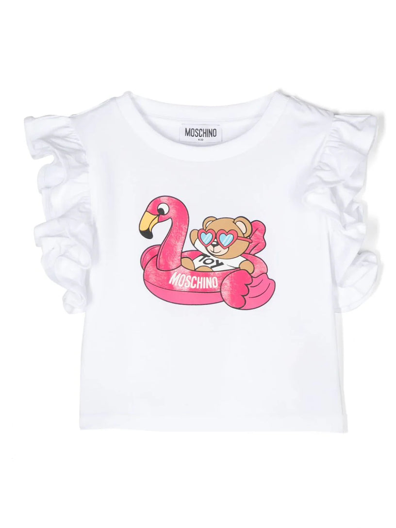 Moschino Kids Pool party teddy bear jersey t-shirt
