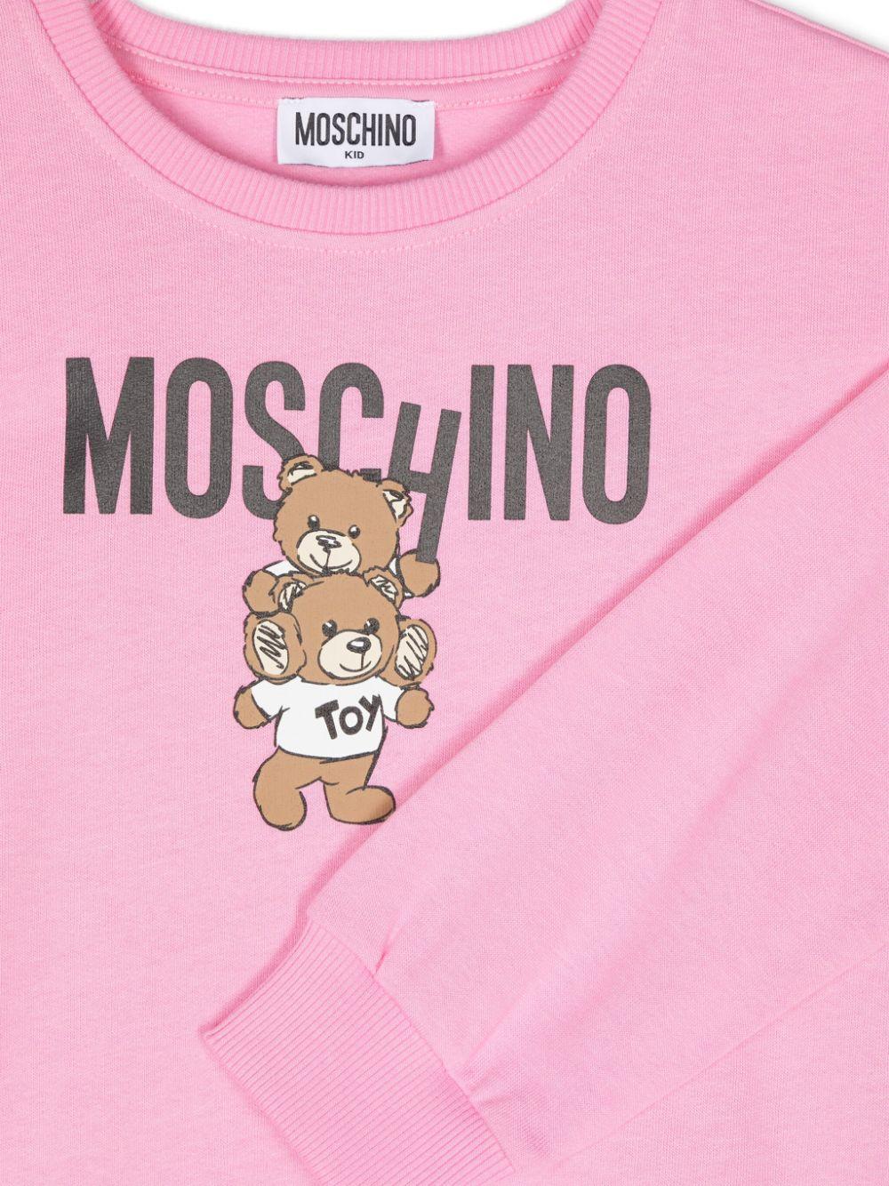 Moschino Kids Sweatshirt Dress With Teddy Bear
