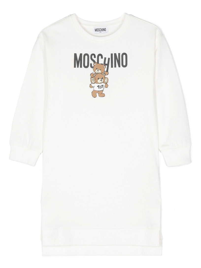 Moschino Kids Sweatshirt dress with teddy bear