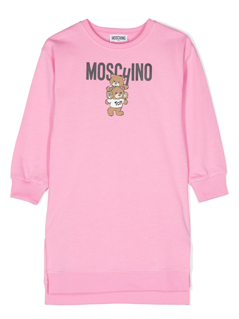 Moschino Kids Sweatshirt dress with teddy bear