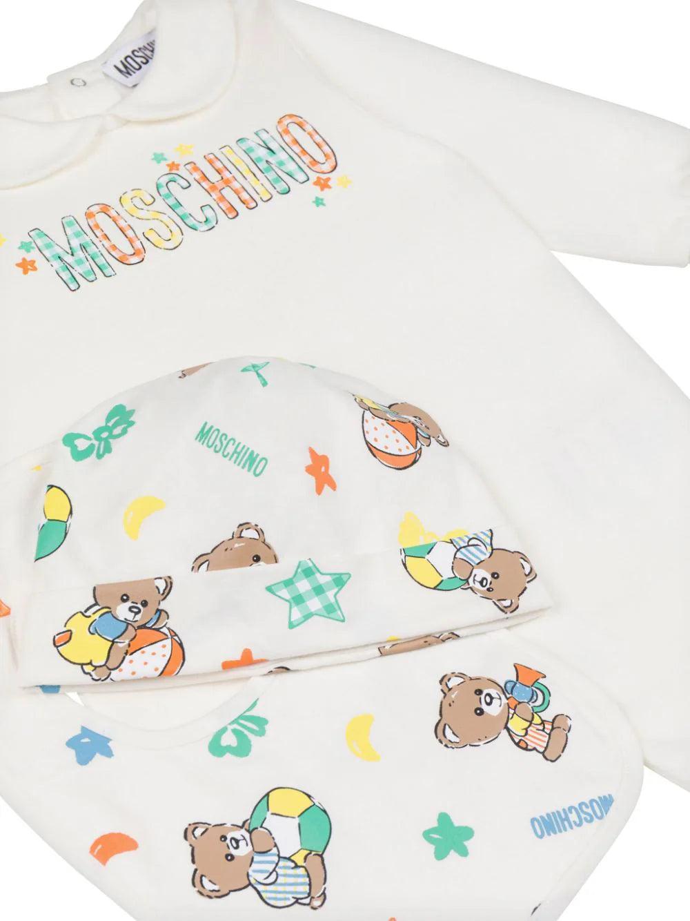 Moschino Kids Teddy Bear Onesie Set With Print