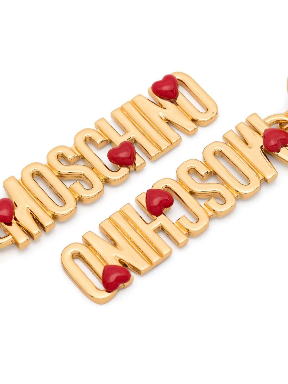 Moschino Lettering Logo Drop Earrings
