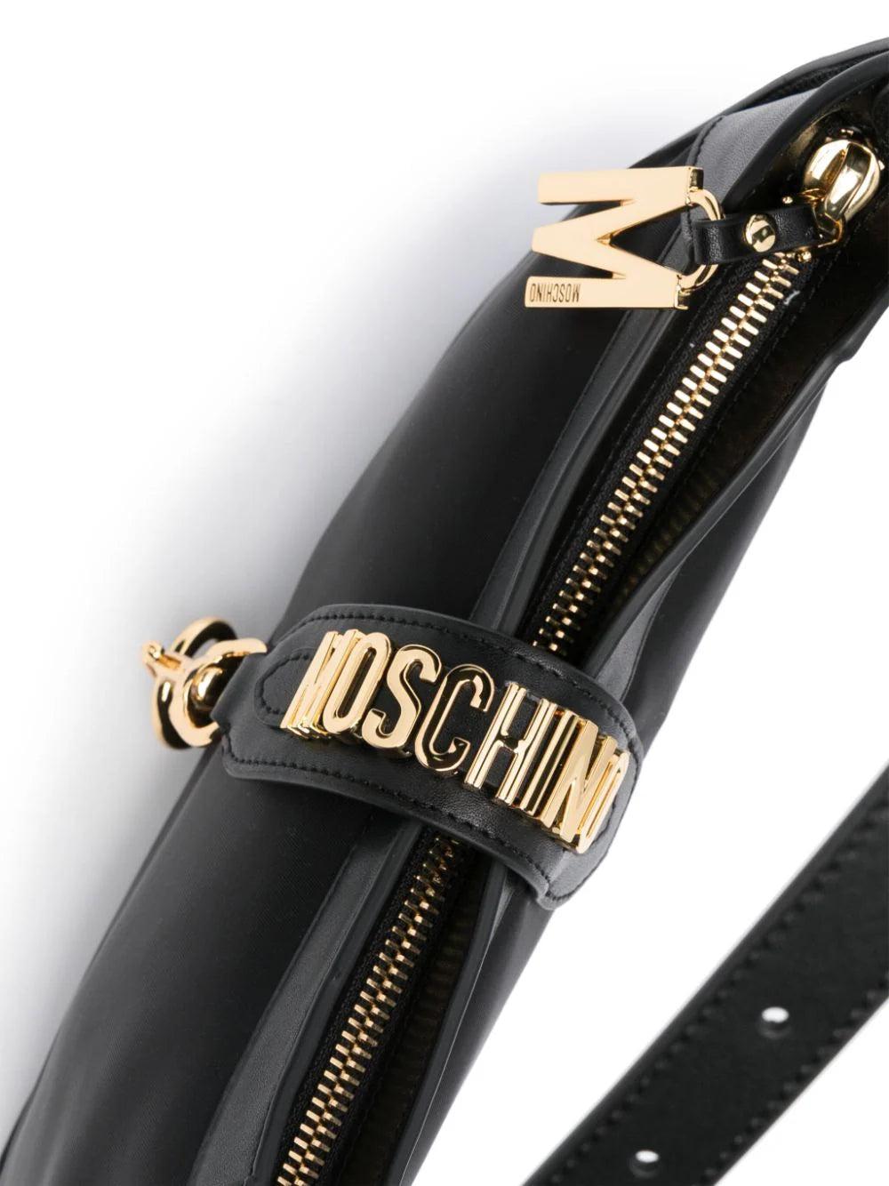 Moschino Lettering Logo Nylon Hobo Bag