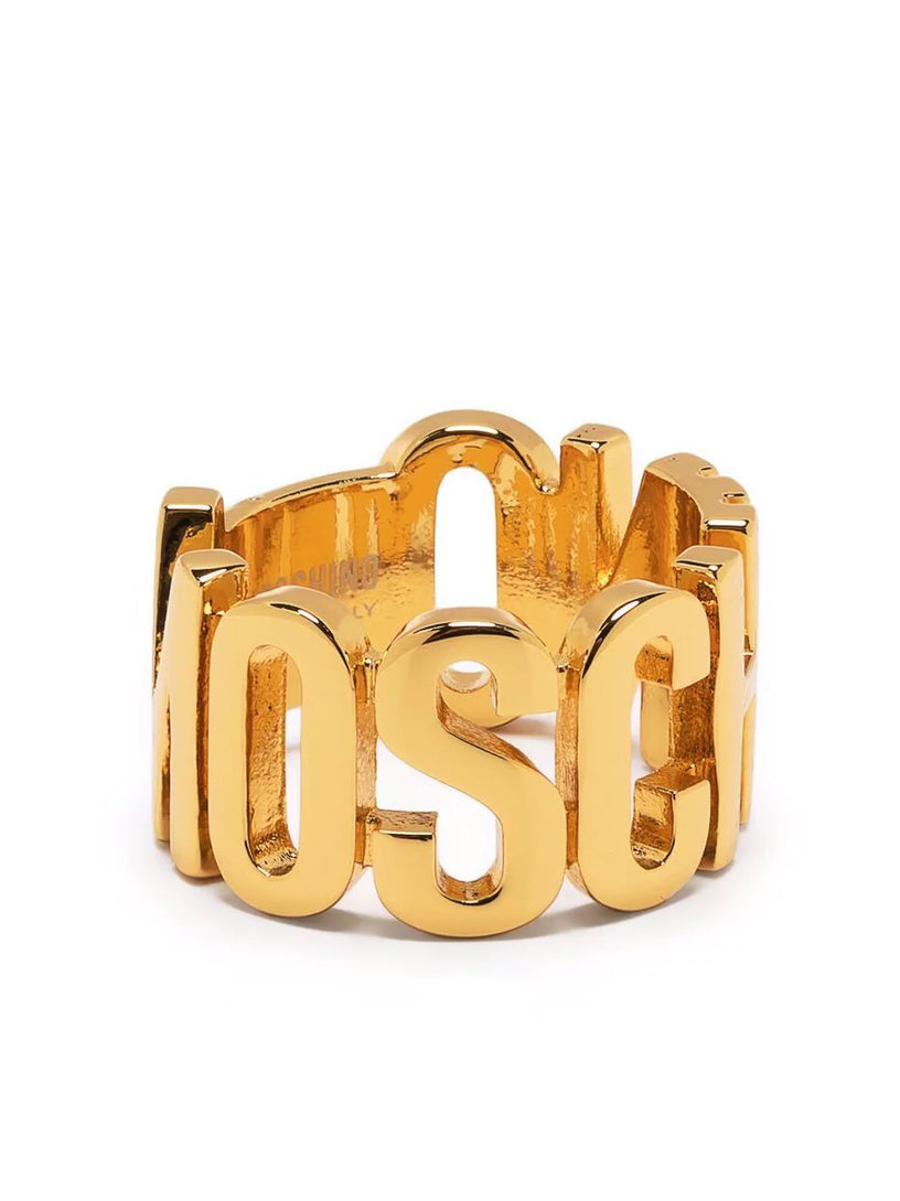 Moschino Lettering logo ring