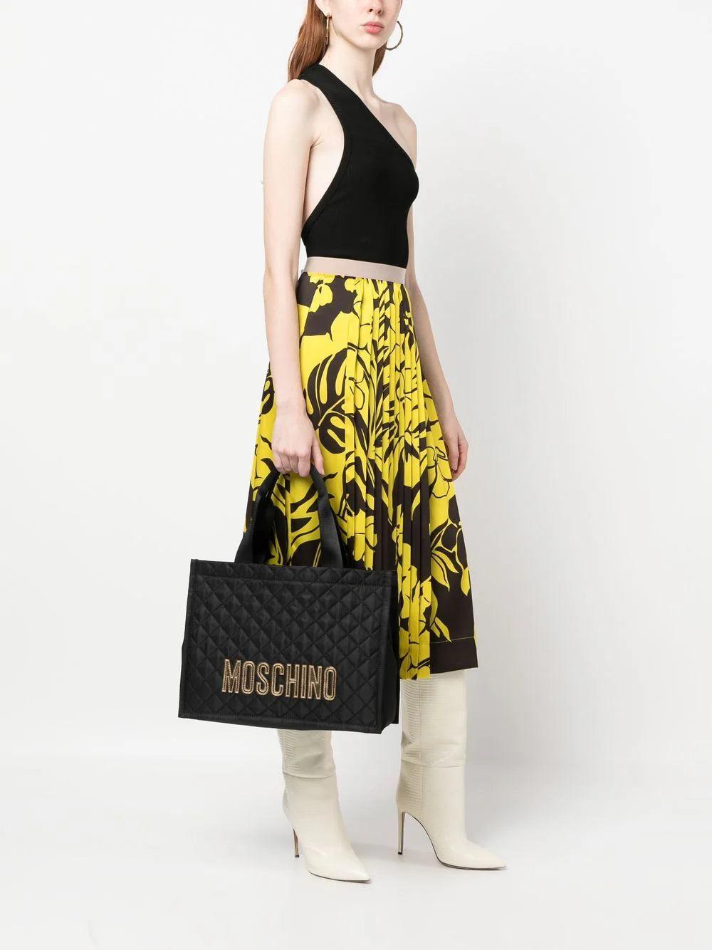 Moschino Logo Quilted Tote Bag