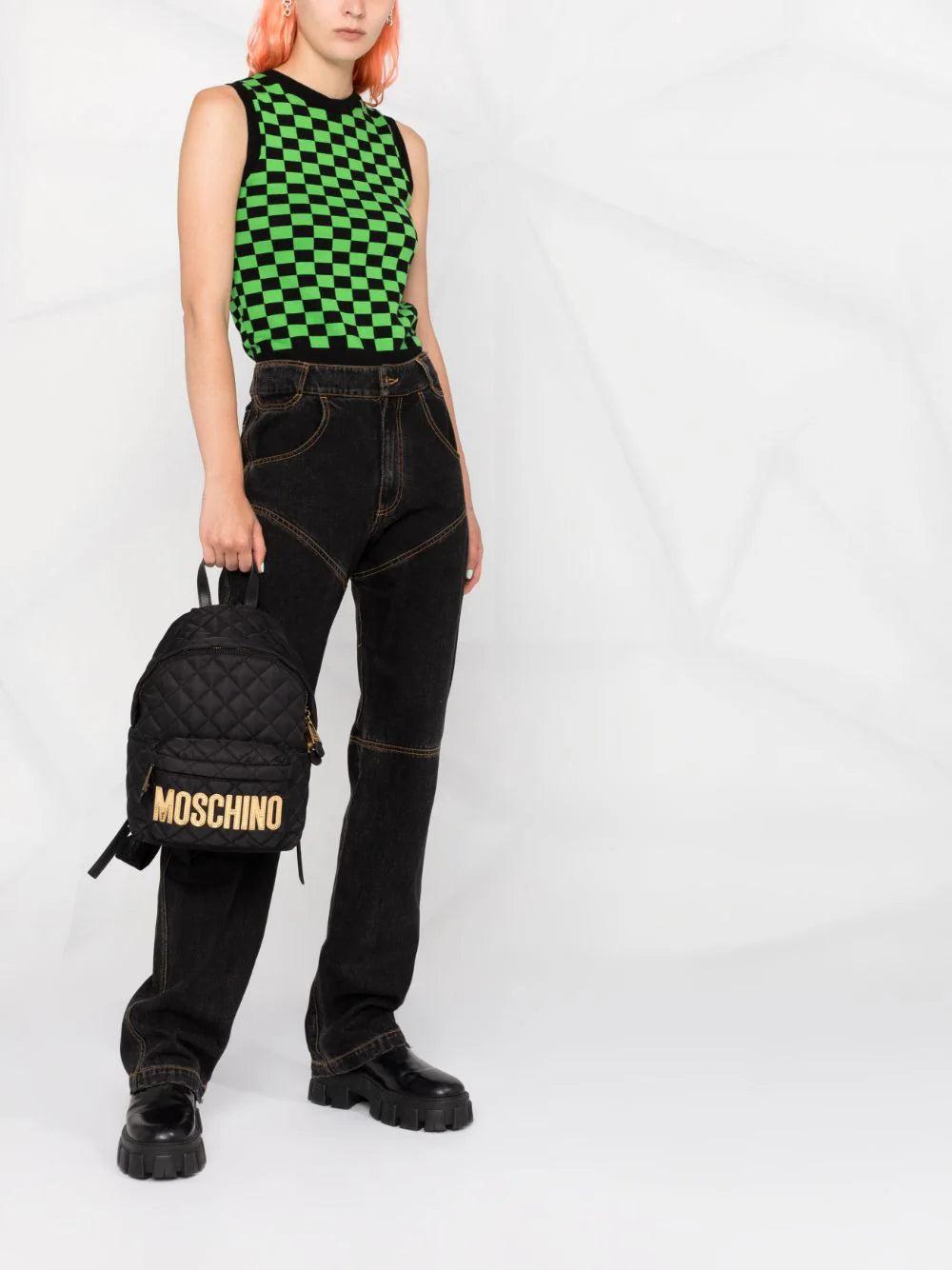 Moschino Quilted Backpack With Logo