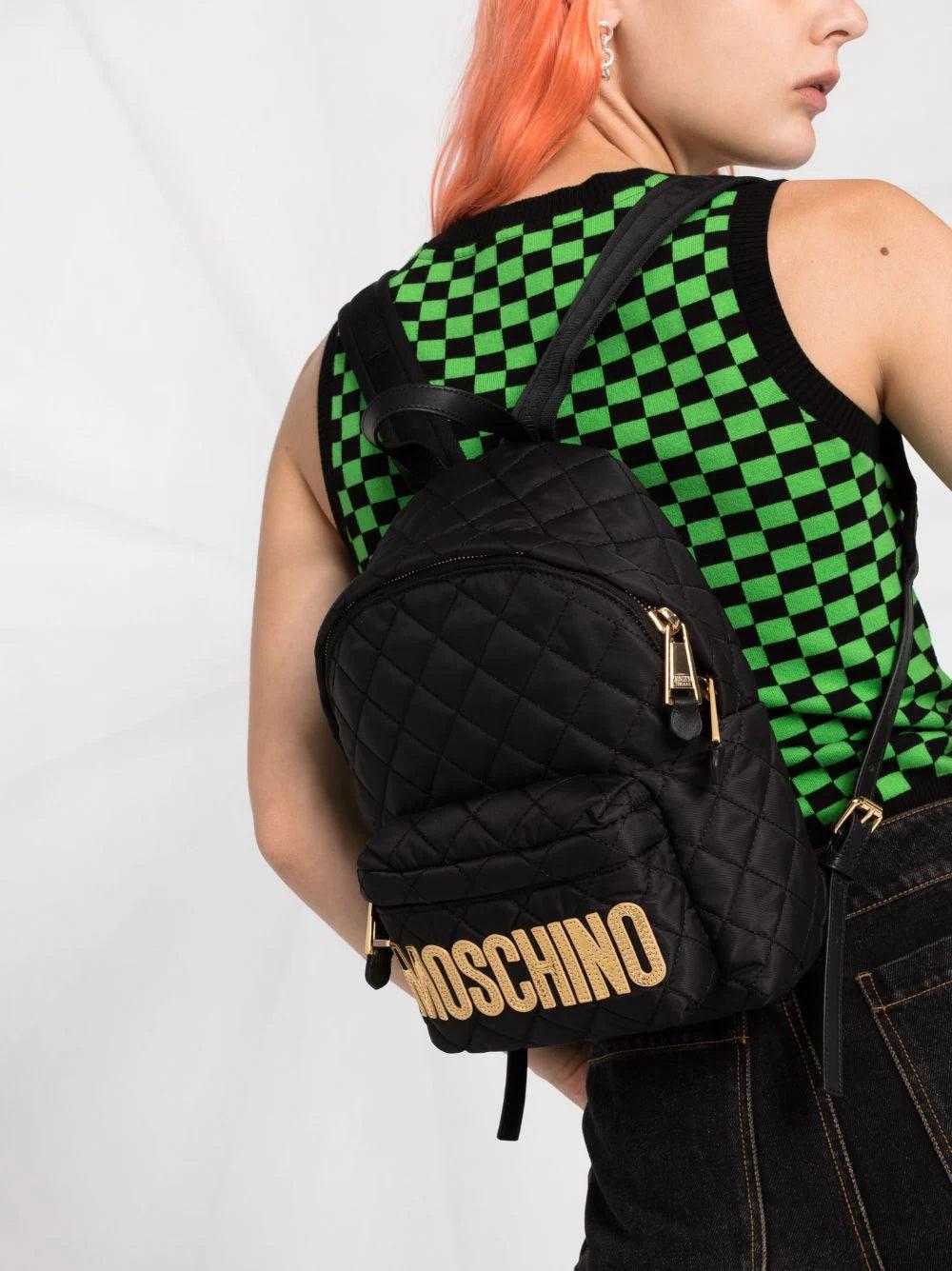 Moschino Quilted Backpack With Logo