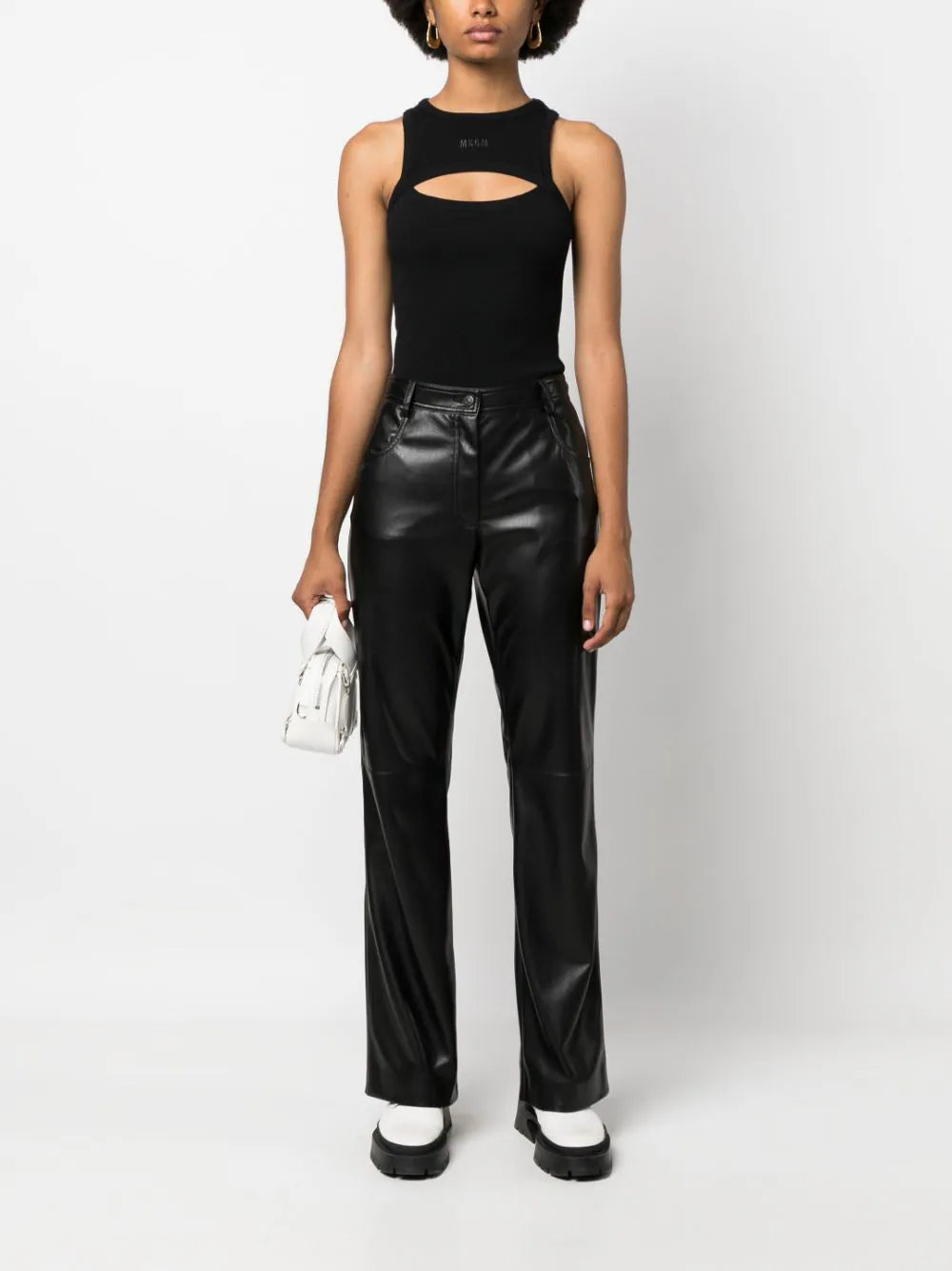MSGM Faux Leather Trousers