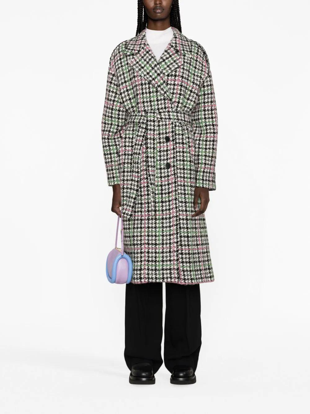 MSGM Trench Coat "houndstooth Check" Motif