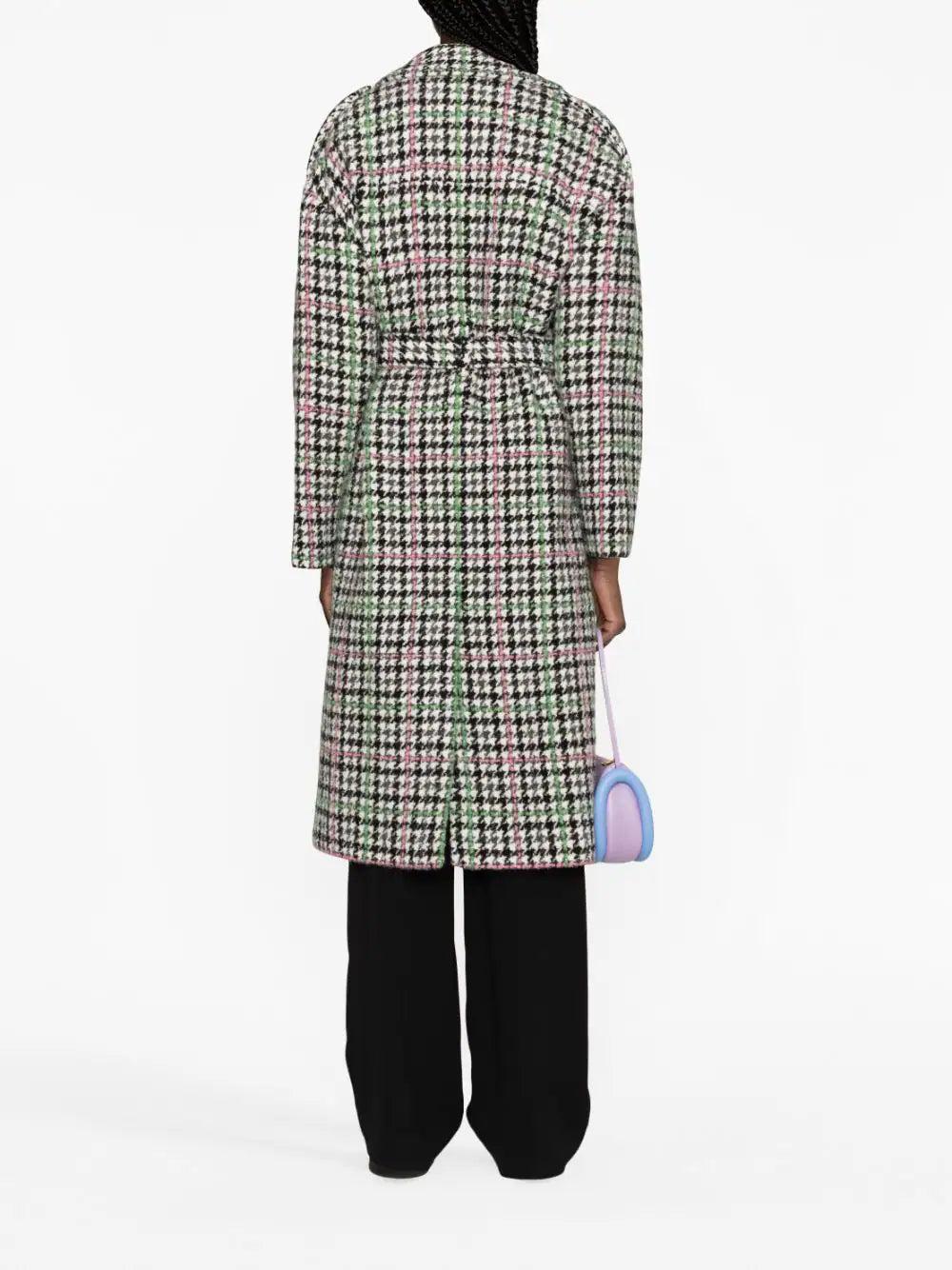 MSGM Trench Coat "houndstooth Check" Motif