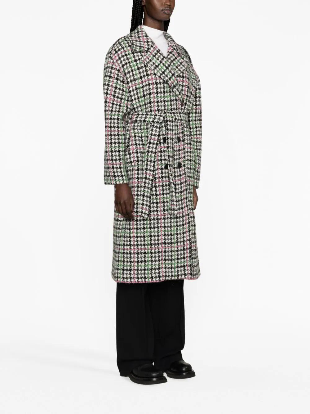 MSGM Trench Coat "houndstooth Check" Motif