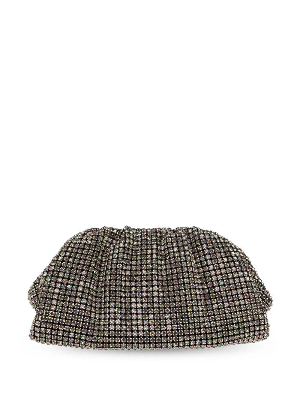 SELF PORTRAIT Multi Rhinestone Chainmail Clutch Bag