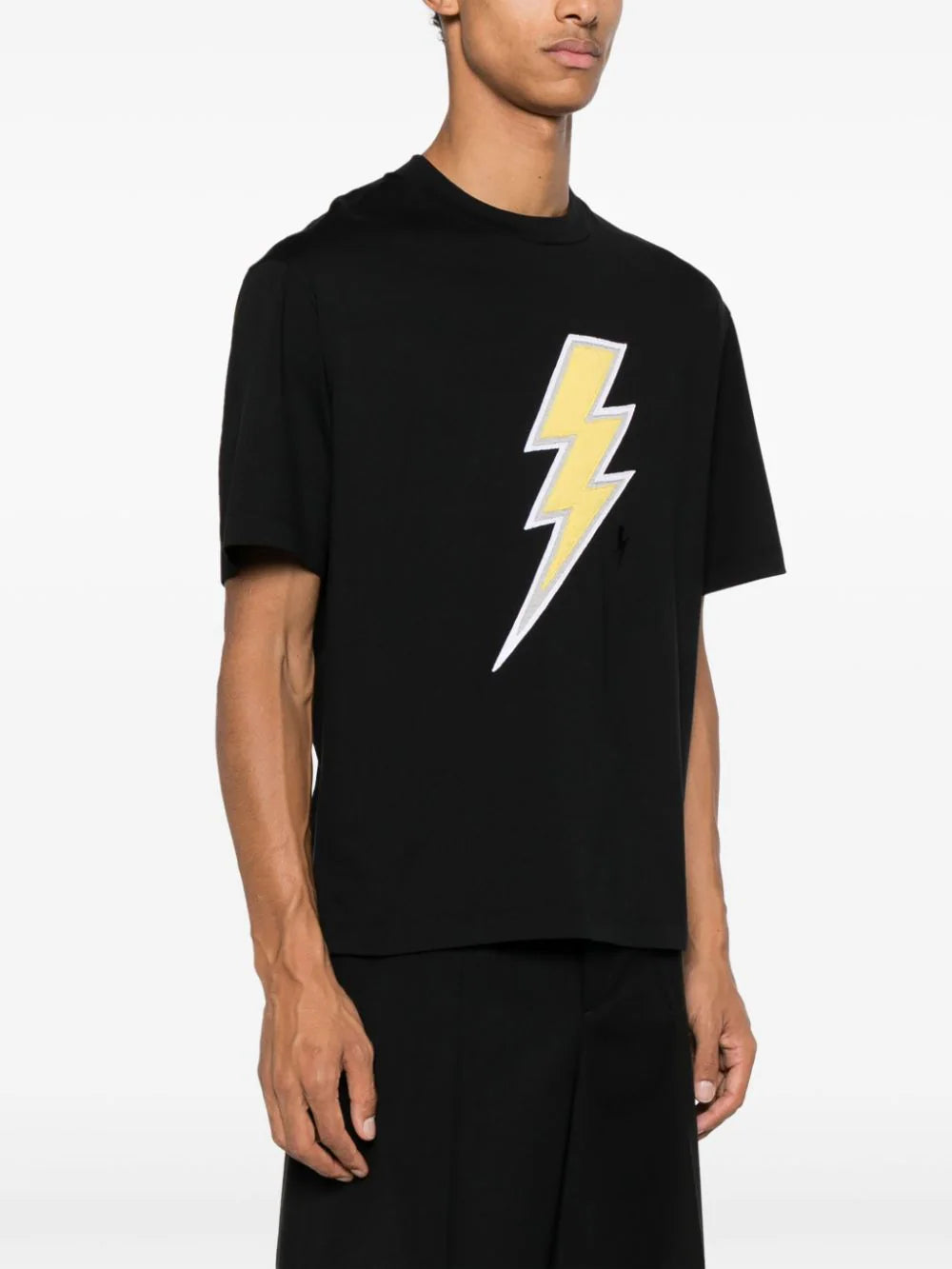 NEIL BARRETT T-shirt With Thunderbolt Embroidery
