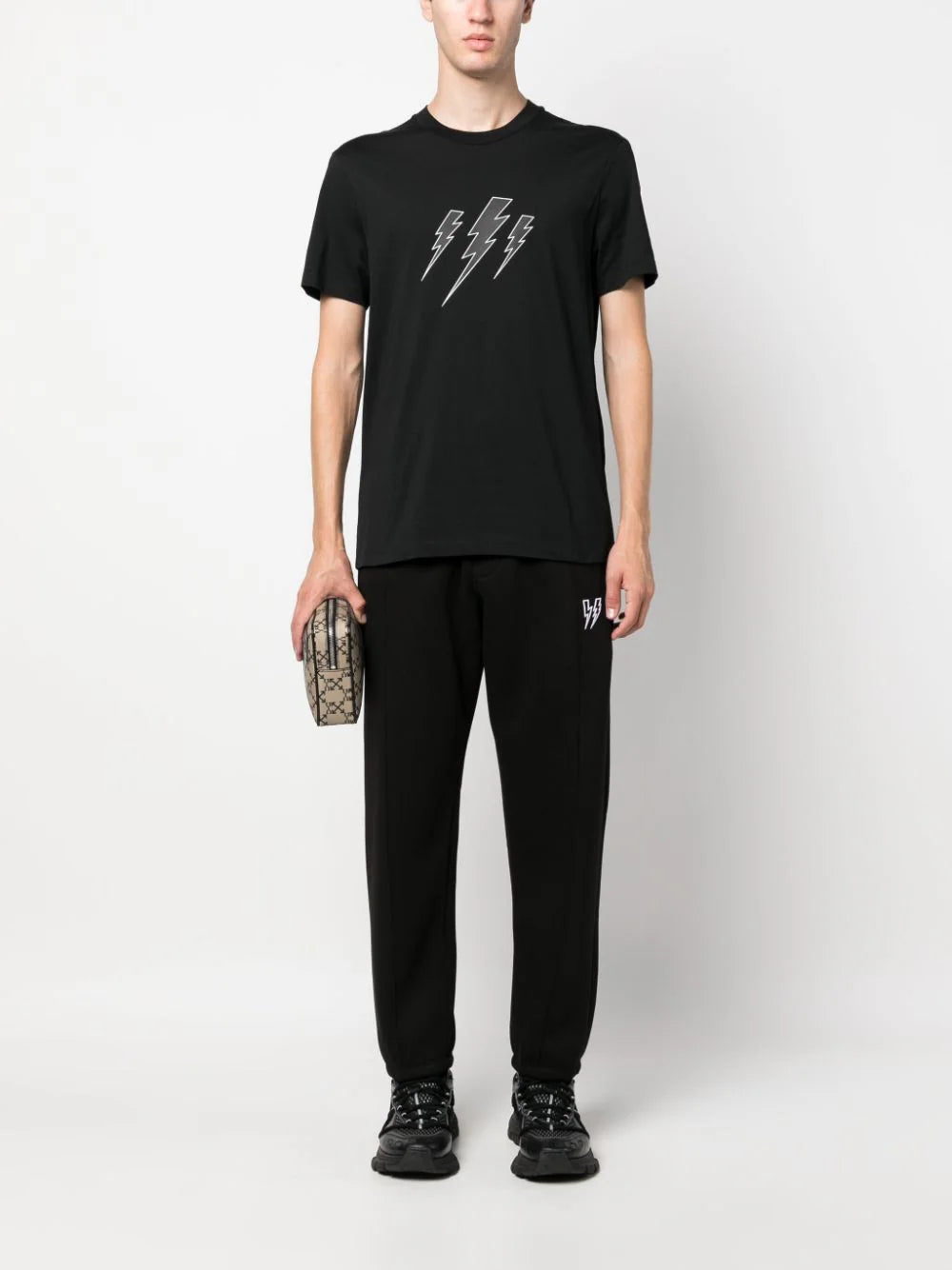 NEIL BARRETT Thunderbolt Print T-shirt