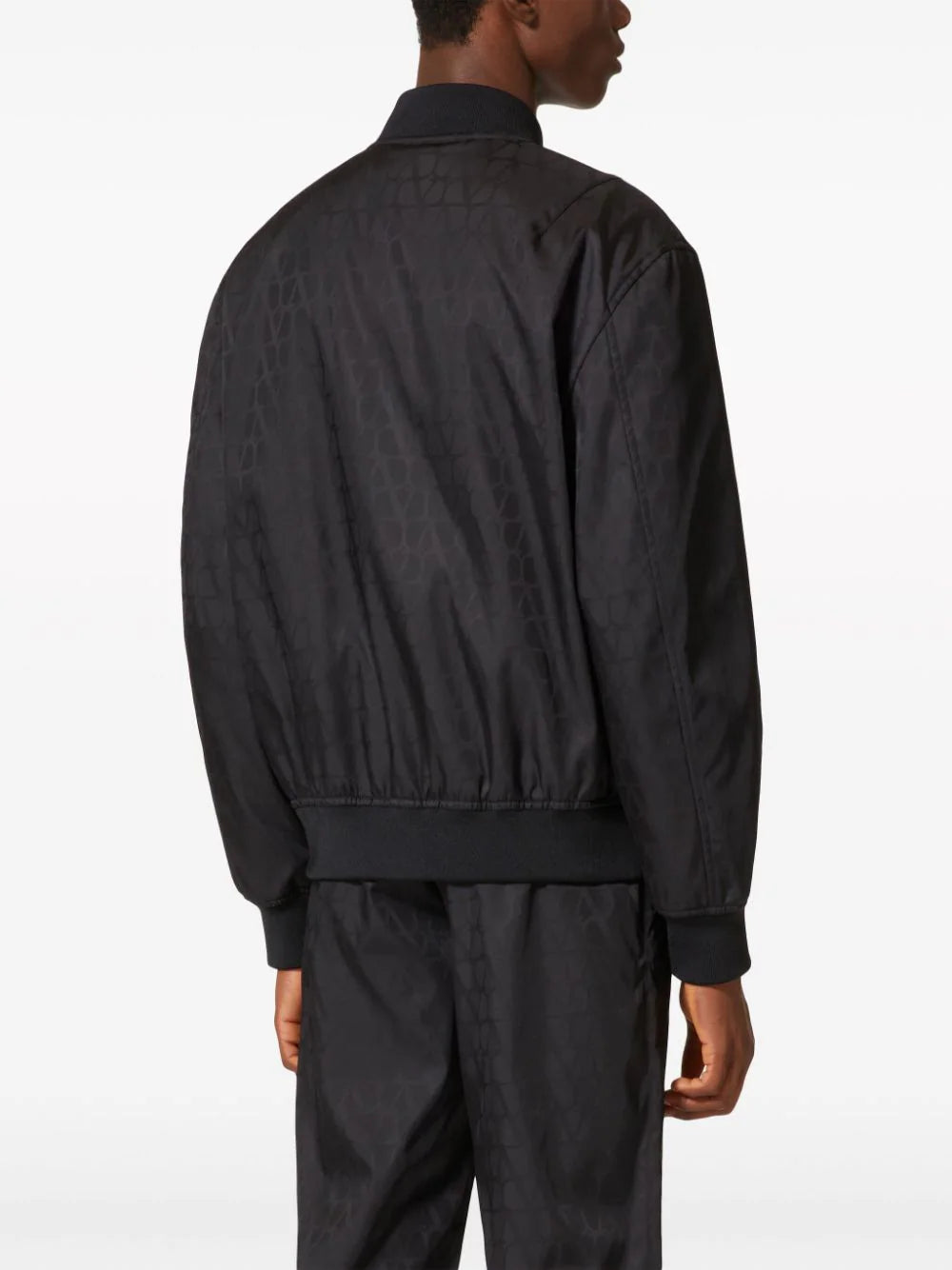 Valentino Garavani Nylon Bomber Jacket With All-over Toile Iconographe Print