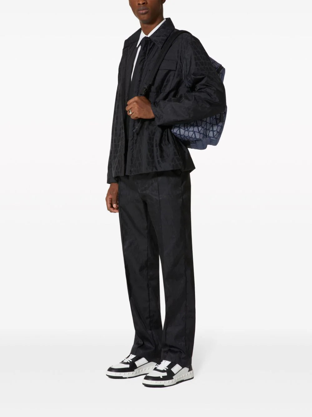 Valentino Garavani Nylon Trousers With All-over Toile Iconographe Motif