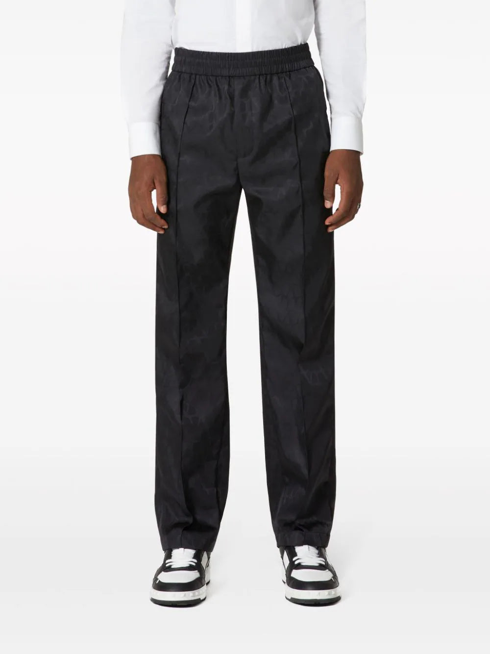 Valentino Garavani Nylon Trousers With All-over Toile Iconographe Motif