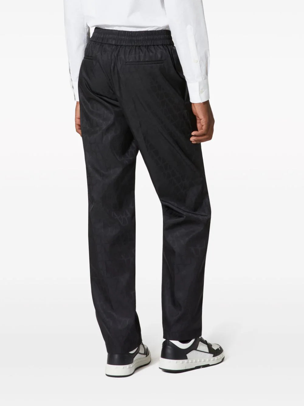 Valentino Garavani Nylon Trousers With All-over Toile Iconographe Motif