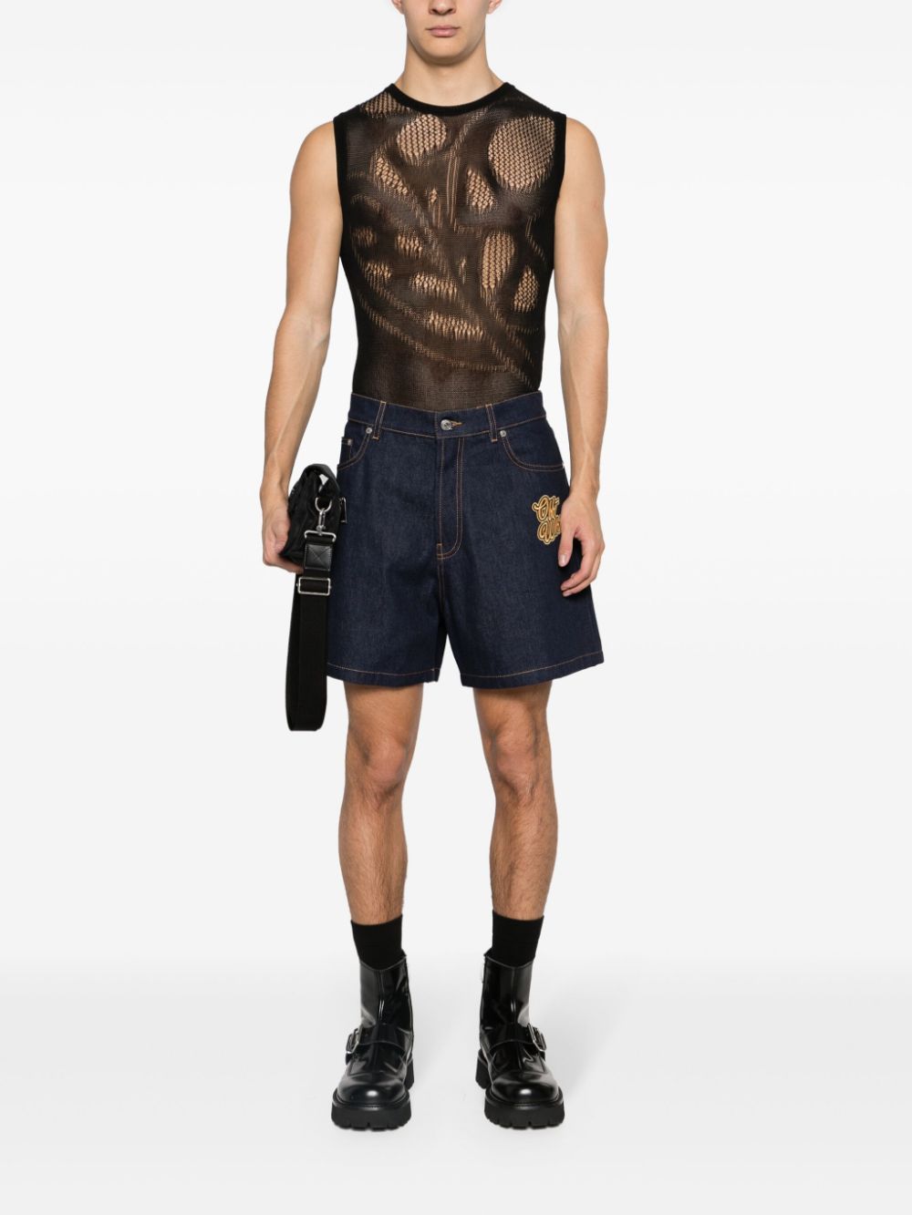 OFF-WHITE 90ss Logo Denim Shorts