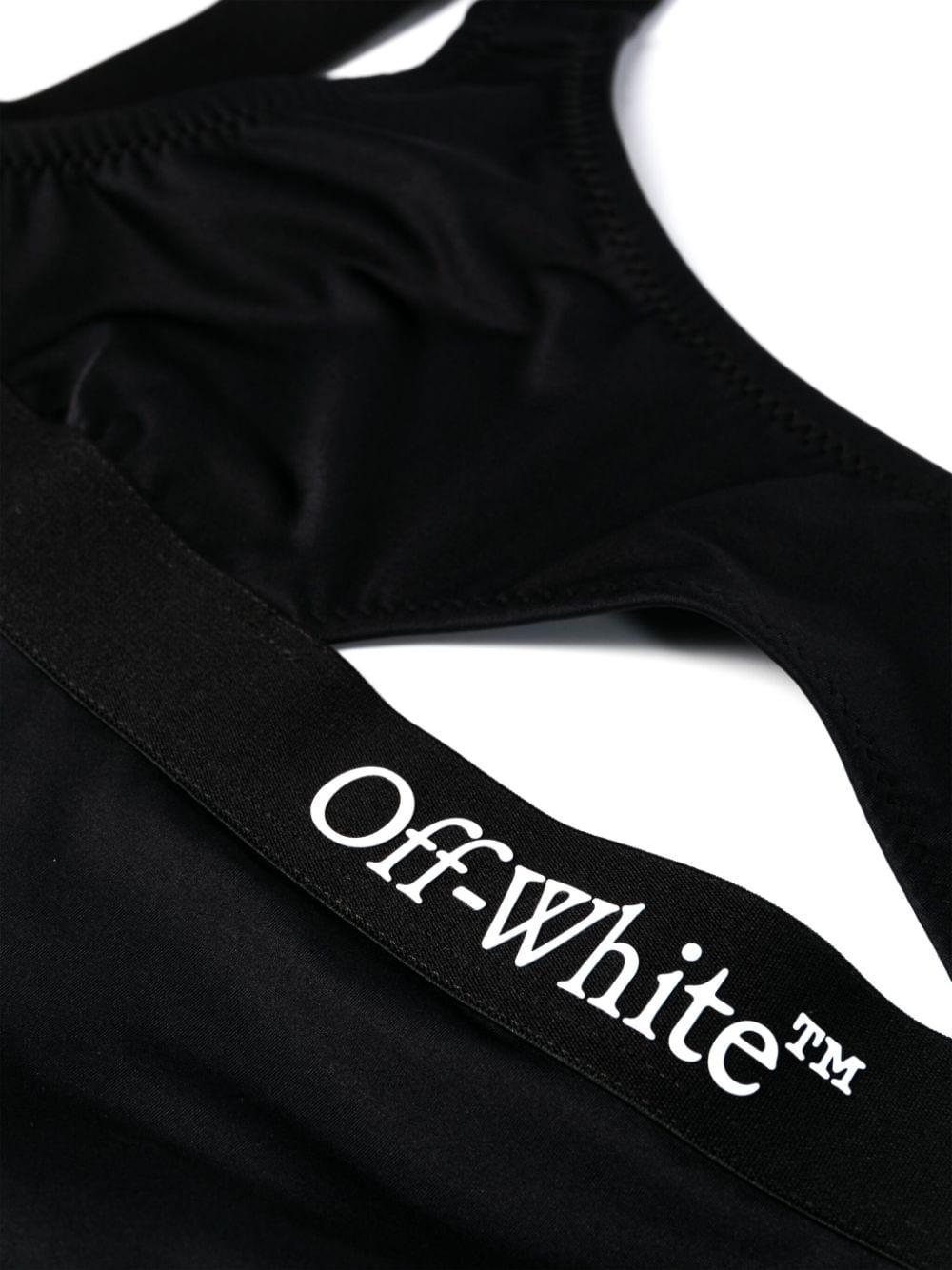 OFF-WHITE Logo-print Cut-out Swimsuit