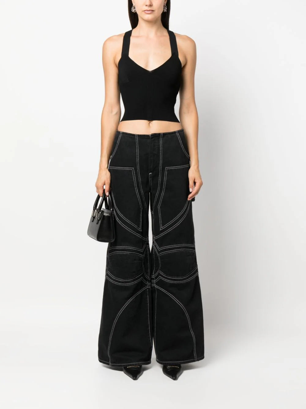 OFF-WHITE Logo-strap V-neck Top