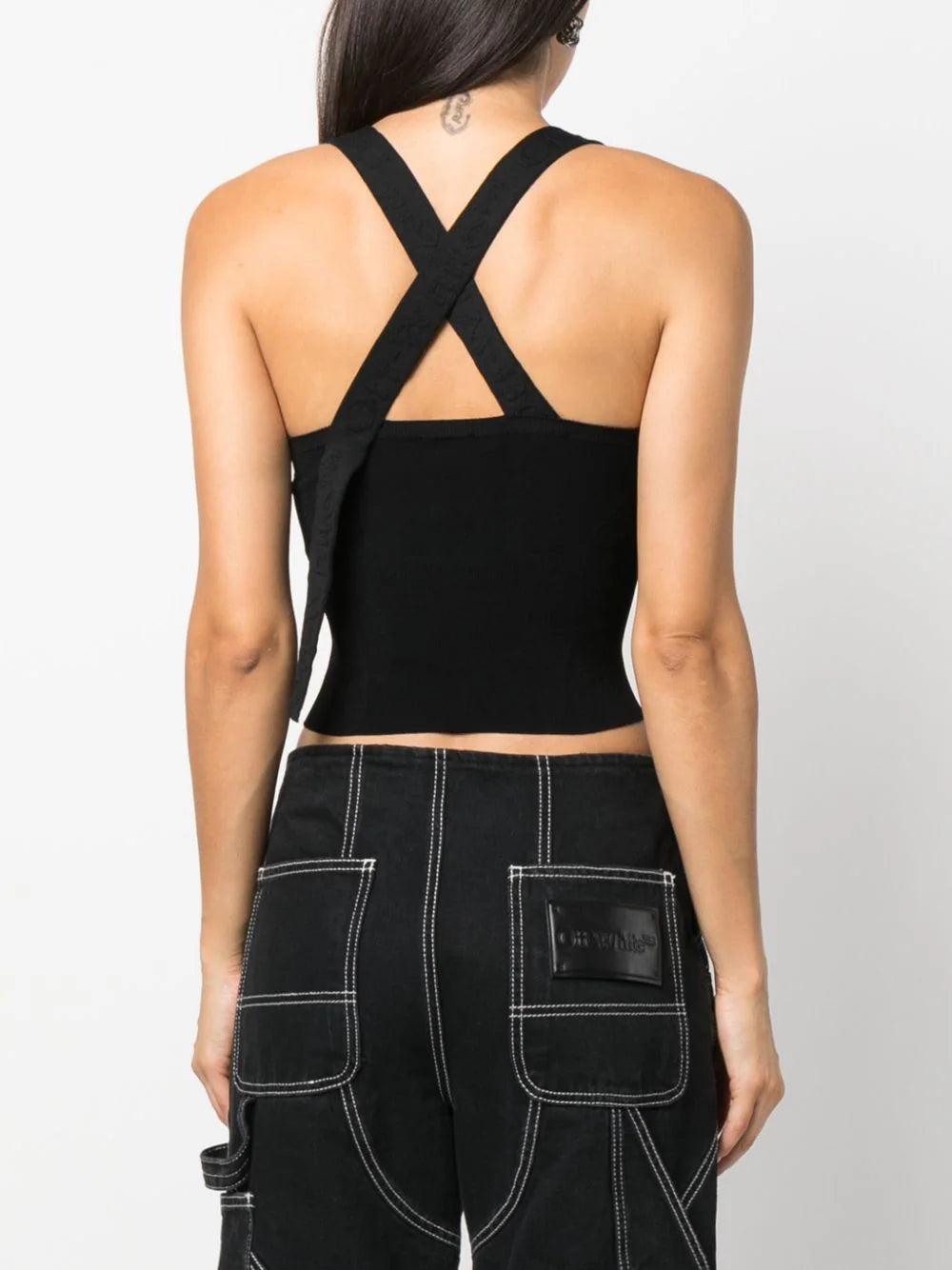 OFF-WHITE Logo-strap V-neck Top