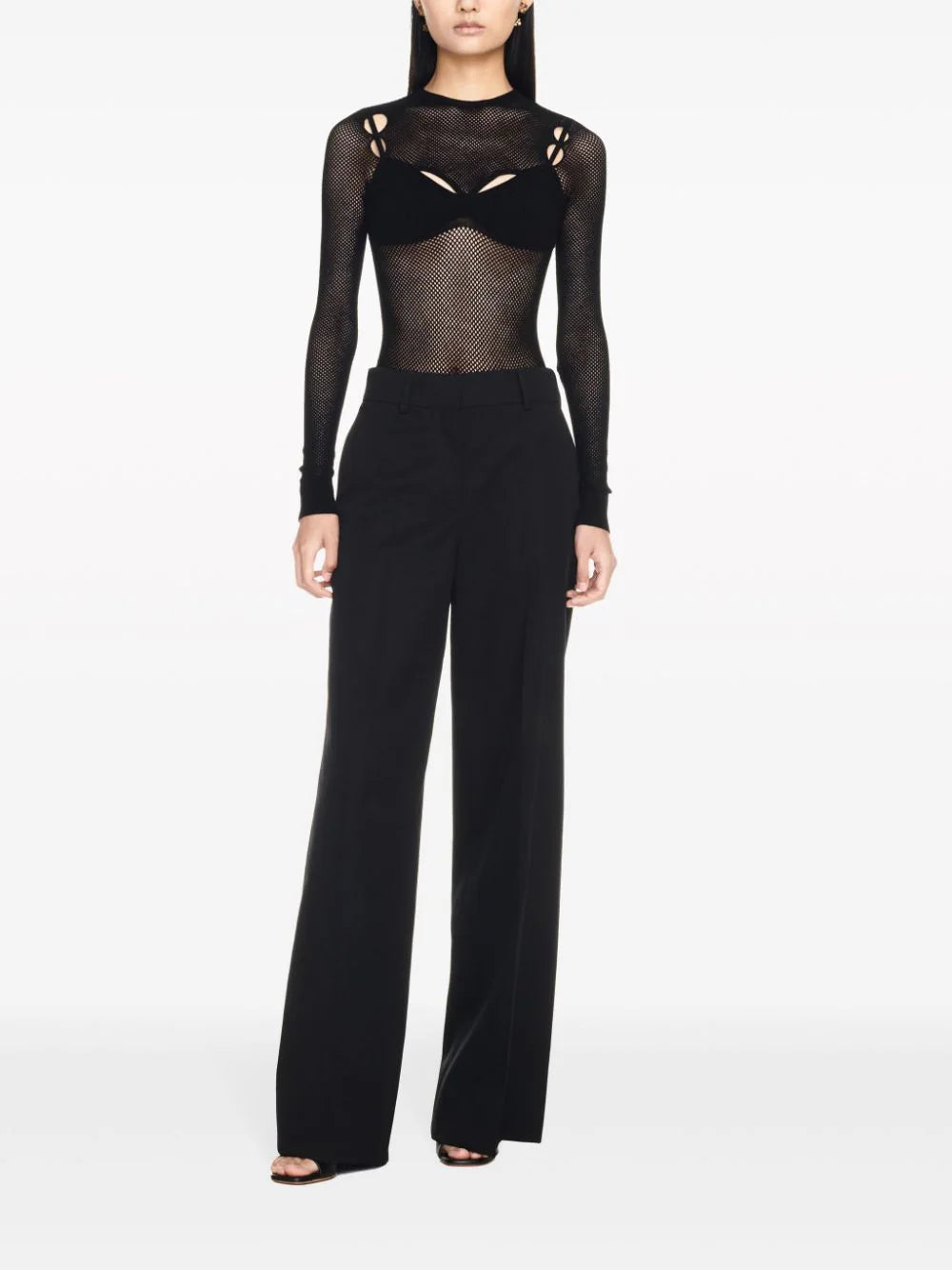 OFF-WHITE Mesh Top With Bralette And Arrow Motif