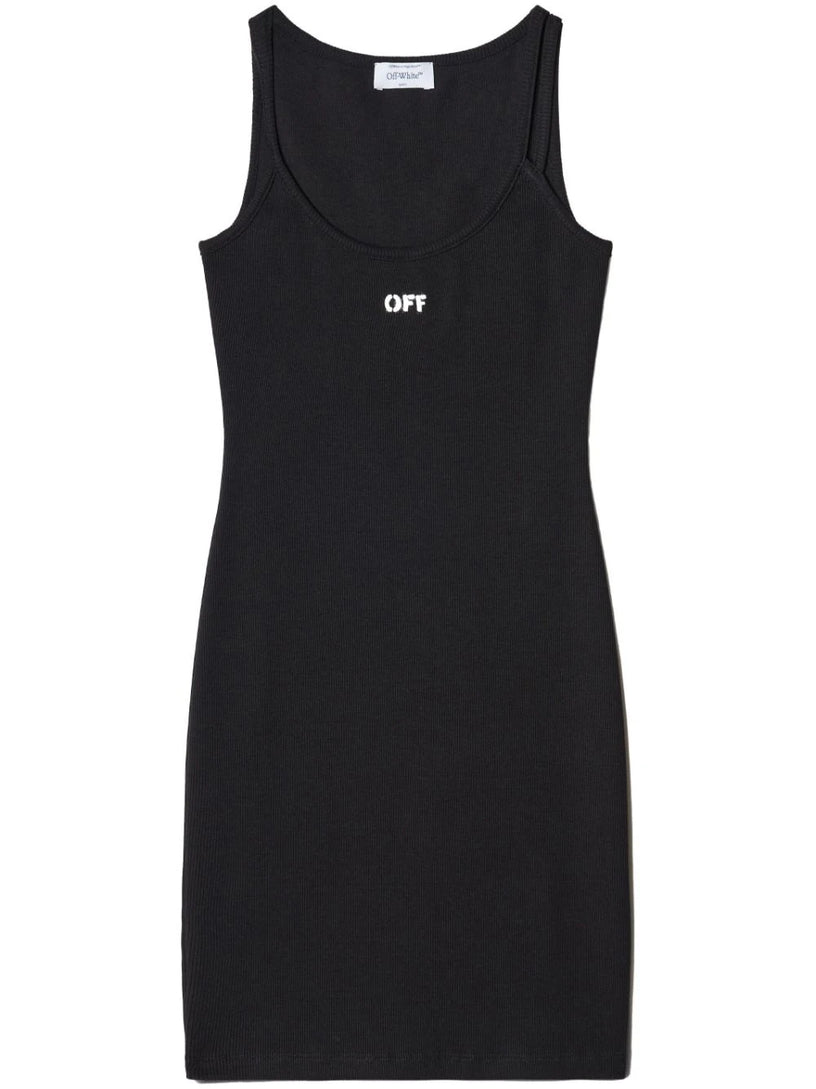 OFF-WHITE Off stamp basic rib dress
