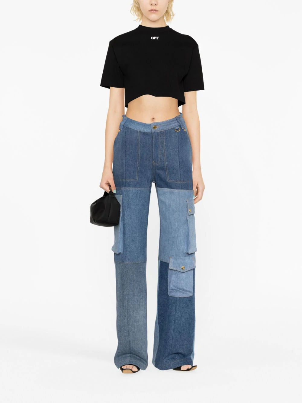 OFF-WHITE Off Stamp Rib Crop Tee