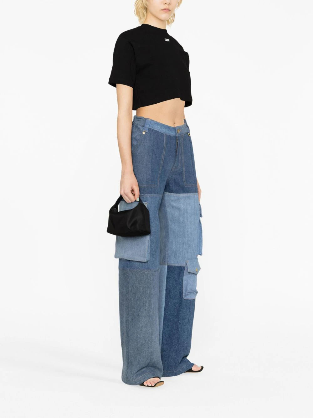 OFF-WHITE Off Stamp Rib Crop Tee