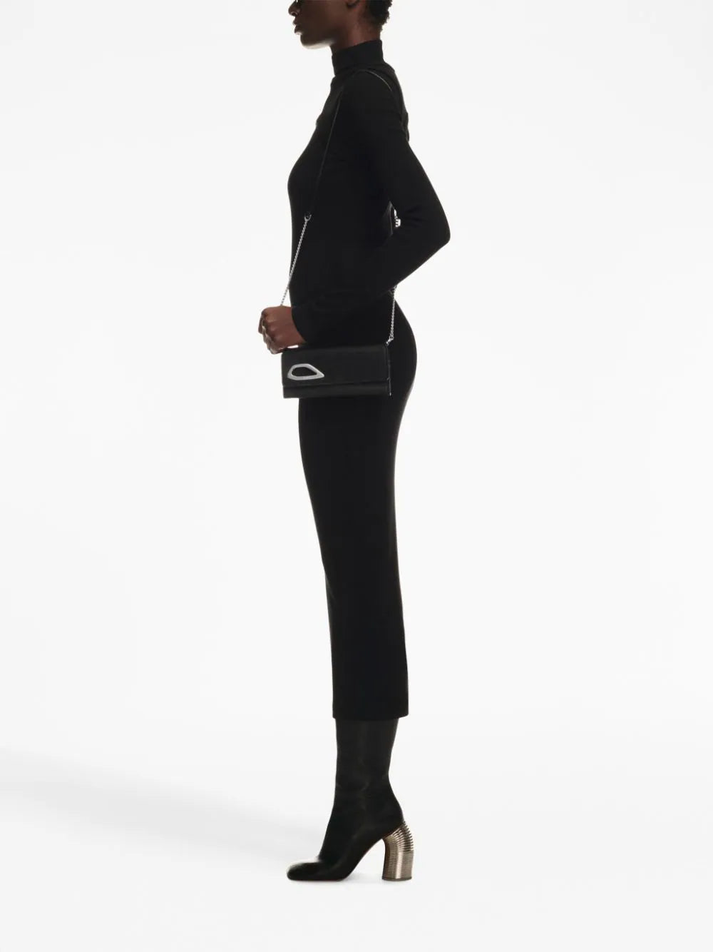 OFF-WHITE Off Stamp Rib Round Long Dress